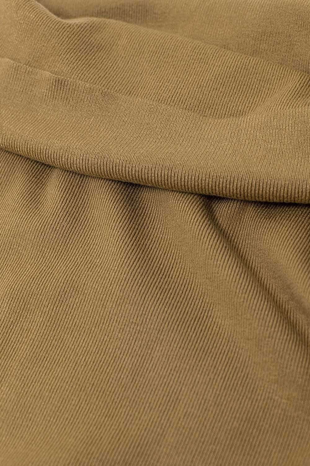 Vestido Maxi Bardot largo de malha em camel